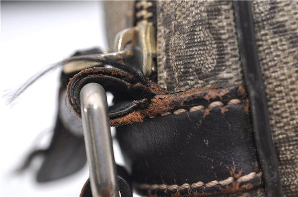 Authentic GUCCI Shoulder Cross Body Bag GG PVC Leather 201447 Brown Junk 8673D