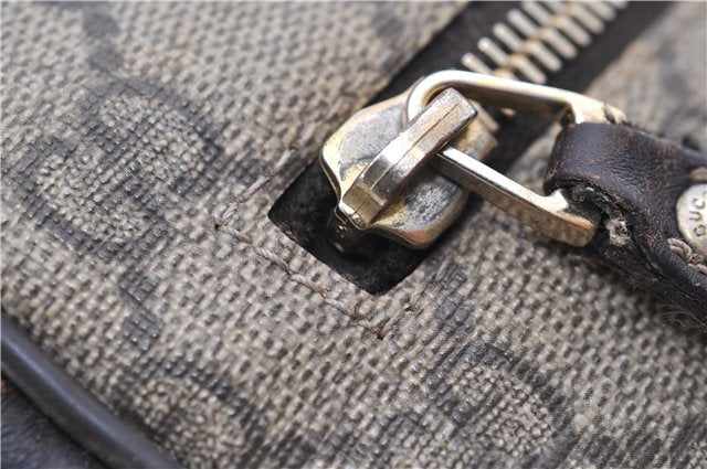 Authentic GUCCI Shoulder Cross Body Bag GG PVC Leather 201447 Brown Junk 8673D