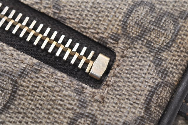 Authentic GUCCI Shoulder Cross Body Bag GG PVC Leather 201447 Brown Junk 8673D