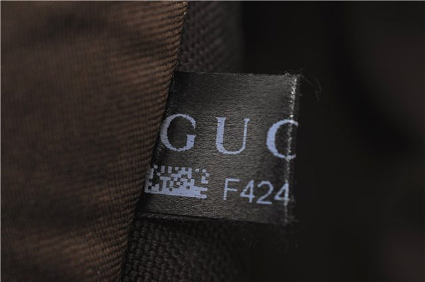 Authentic GUCCI Shoulder Cross Body Bag GG PVC Leather 201447 Brown Junk 8673D