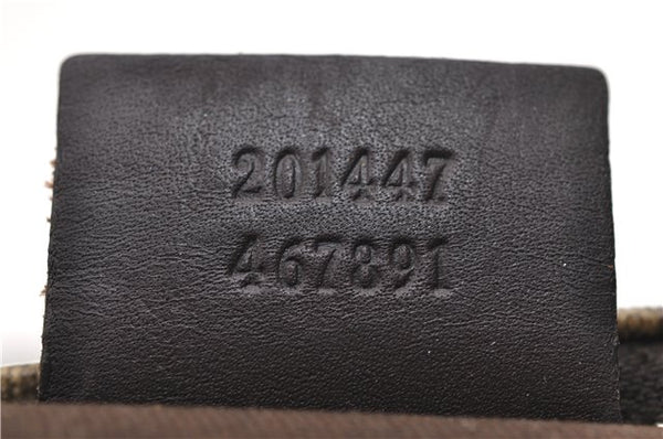 Authentic GUCCI Shoulder Cross Body Bag GG PVC Leather 201447 Brown Junk 8673D