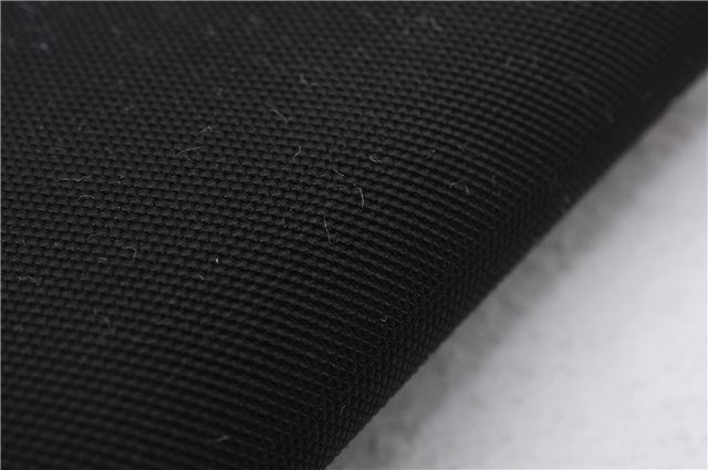 Authentic GUCCI Sherry Line Bifold Wallet Purse Nylon Leather 146195 Black 8673E