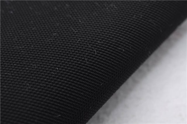 Authentic GUCCI Sherry Line Bifold Wallet Purse Nylon Leather 146195 Black 8673E