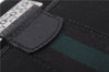 Authentic GUCCI Sherry Line Bifold Wallet Purse Nylon Leather 146195 Black 8673E