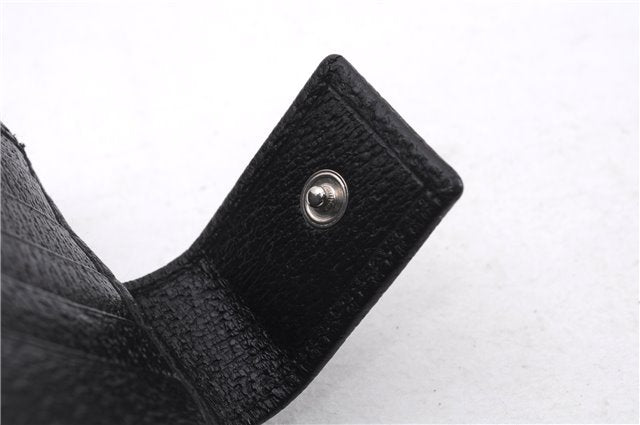 Authentic GUCCI Sherry Line Bifold Wallet Purse Nylon Leather 146195 Black 8673E