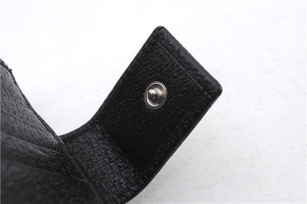 Authentic GUCCI Sherry Line Bifold Wallet Purse Nylon Leather 146195 Black 8673E
