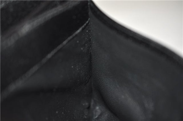 Authentic GUCCI Sherry Line Bifold Wallet Purse Nylon Leather 146195 Black 8673E