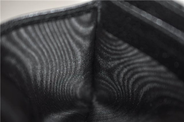 Authentic GUCCI Sherry Line Bifold Wallet Purse Nylon Leather 146195 Black 8673E