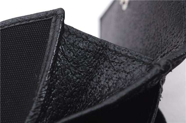 Authentic GUCCI Sherry Line Bifold Wallet Purse Nylon Leather 146195 Black 8673E