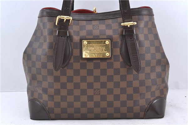 Authentic LOUIS VUITTON Damier Hampstead MM Shoulder Tote Bag N51204 LV 8674C