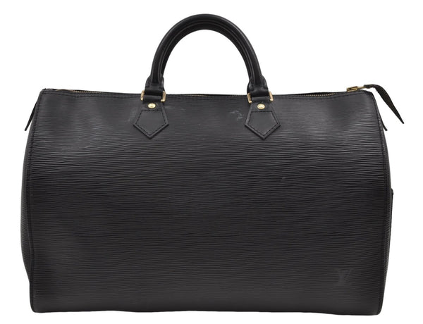 Authentic Louis Vuitton Epi Speedy 35 Hand Boston Bag Black M42992 LV 8675D