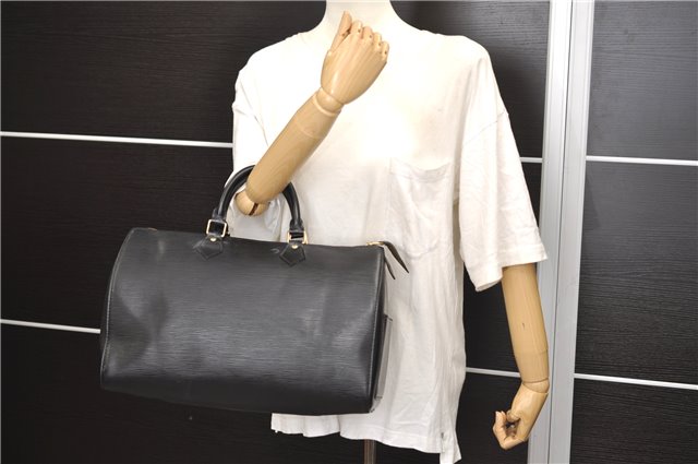 Authentic Louis Vuitton Epi Speedy 35 Hand Boston Bag Black M42992 LV 8675D