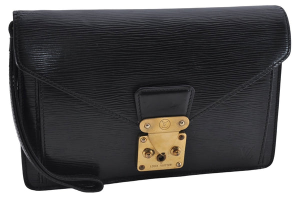 Louis Vuitton Epi Pochette Sellier Dragonne Clutch Bag Black M52612 LV 8677D