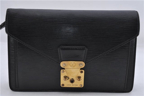 Louis Vuitton Epi Pochette Sellier Dragonne Clutch Bag Black M52612 LV 8677D