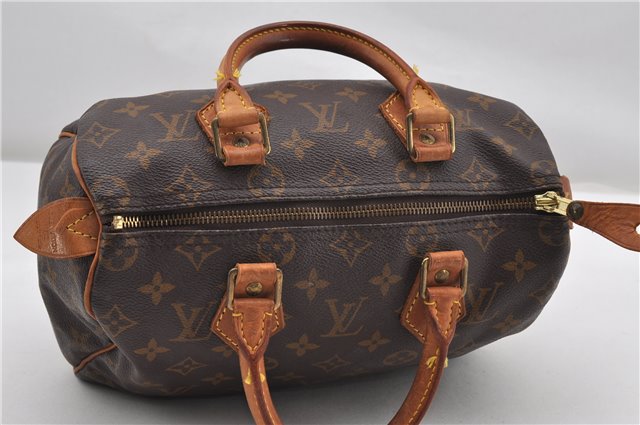 Authentic Louis Vuitton Monogram Speedy 25 Boston Hand Bag M41528 LV 8679F