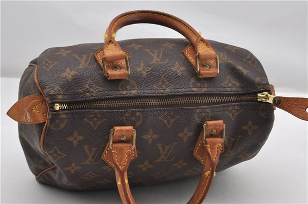 Authentic Louis Vuitton Monogram Speedy 25 Boston Hand Bag M41528 LV 8679F