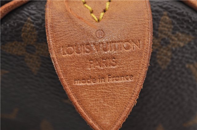 Authentic Louis Vuitton Monogram Speedy 25 Boston Hand Bag M41528 LV 8679F