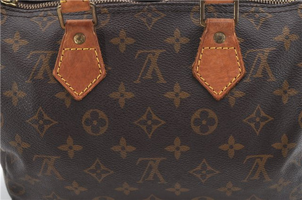 Authentic Louis Vuitton Monogram Speedy 25 Boston Hand Bag M41528 LV 8679F
