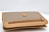 Authentic GUCCI Micro GG PVC Leather Clutch Hand Bag Purse Brown 8681C