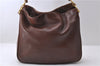 Authentic GUCCI Bamboo 2way Hand Shoulder Bag Purse Leather Brown Junk 8686C