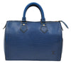 Authentic Louis Vuitton Epi Speedy 25 Hand Boston Bag Blue M43015 LV 8686D
