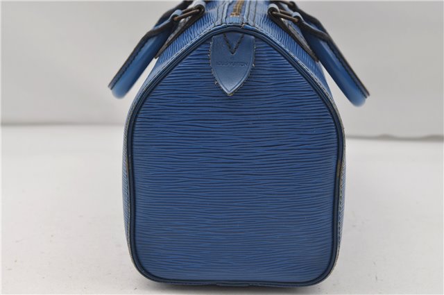 Authentic Louis Vuitton Epi Speedy 25 Hand Boston Bag Blue M43015 LV 8686D