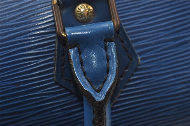 Authentic Louis Vuitton Epi Speedy 25 Hand Boston Bag Blue M43015 LV 8686D