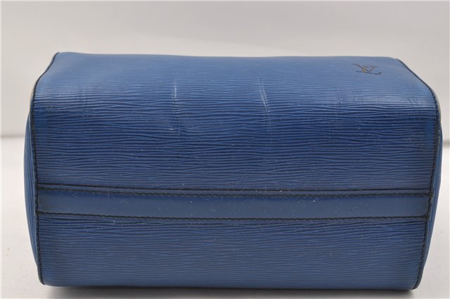 Authentic Louis Vuitton Epi Speedy 25 Hand Boston Bag Blue M43015 LV 8686D