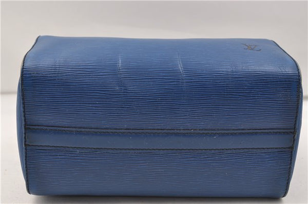Authentic Louis Vuitton Epi Speedy 25 Hand Boston Bag Blue M43015 LV 8686D