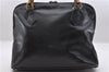 Authentic GUCCI Bamboo 2way Hand Shoulder Bag Purse Leather Black 8691C