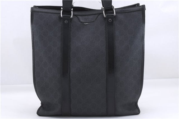 Authentic GUCCI Tote Hand Bag GG PVC Leather 322072 Black 8691D