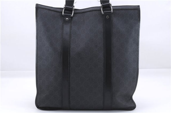 Authentic GUCCI Tote Hand Bag GG PVC Leather 322072 Black 8691D