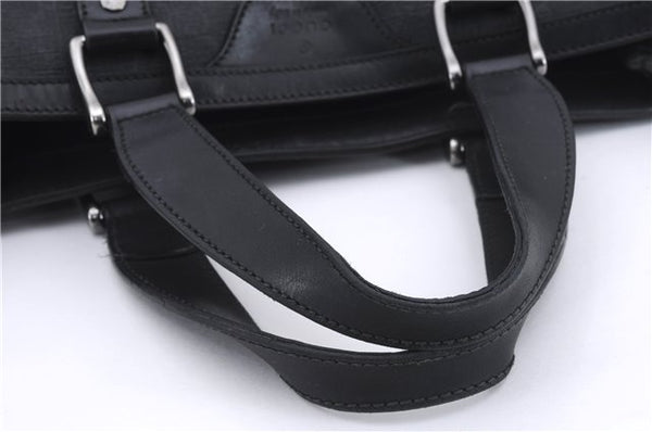 Authentic GUCCI Tote Hand Bag GG PVC Leather 322072 Black 8691D