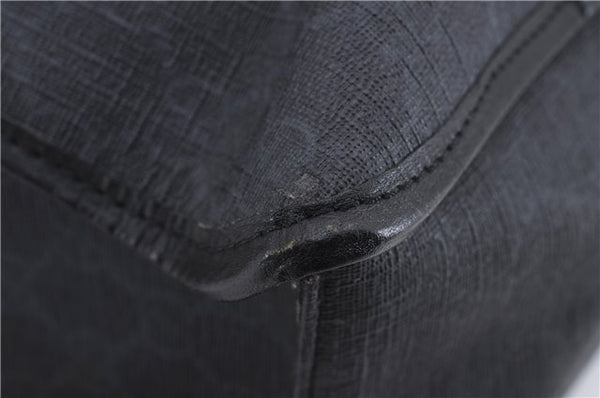 Authentic GUCCI Tote Hand Bag GG PVC Leather 322072 Black 8691D