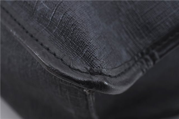 Authentic GUCCI Tote Hand Bag GG PVC Leather 322072 Black 8691D