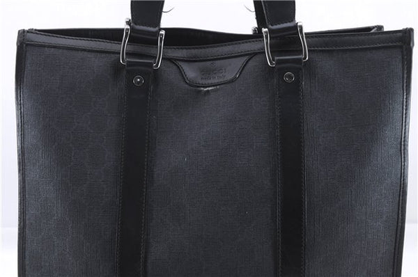 Authentic GUCCI Tote Hand Bag GG PVC Leather 322072 Black 8691D