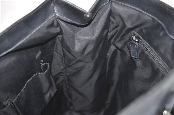 Authentic GUCCI Tote Hand Bag GG PVC Leather 322072 Black 8691D