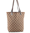 Authentic GUCCI Shoulder Tote Bag GG Canvas Leather 31244 Brown  8693D