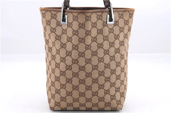 Authentic GUCCI Shoulder Tote Bag GG Canvas Leather 31244 Brown  8693D