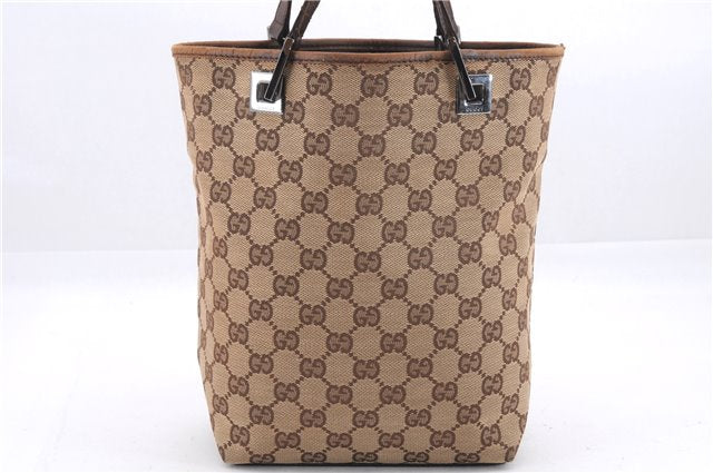 Authentic GUCCI Shoulder Tote Bag GG Canvas Leather 31244 Brown  8693D