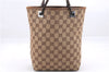 Authentic GUCCI Shoulder Tote Bag GG Canvas Leather 31244 Brown  8693D