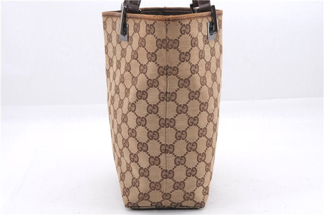 Authentic GUCCI Shoulder Tote Bag GG Canvas Leather 31244 Brown  8693D
