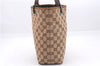 Authentic GUCCI Shoulder Tote Bag GG Canvas Leather 31244 Brown  8693D