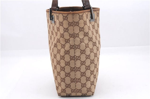 Authentic GUCCI Shoulder Tote Bag GG Canvas Leather 31244 Brown  8693D