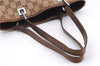 Authentic GUCCI Shoulder Tote Bag GG Canvas Leather 31244 Brown  8693D