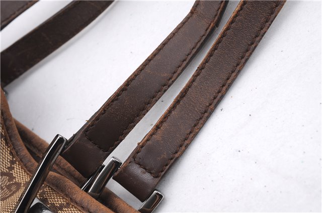 Authentic GUCCI Shoulder Tote Bag GG Canvas Leather 31244 Brown  8693D