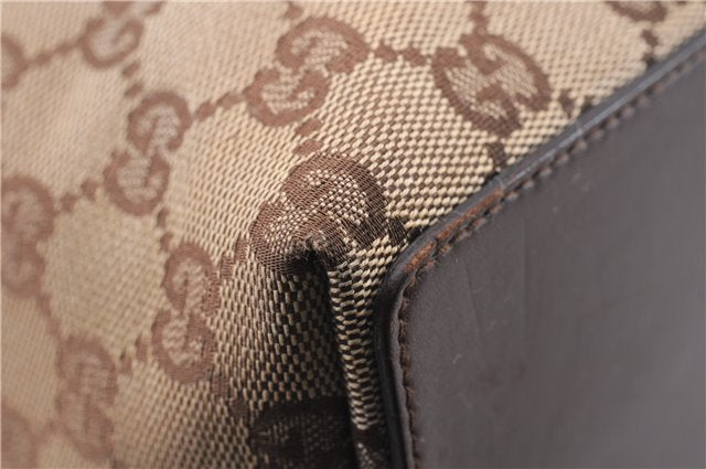 Authentic GUCCI Shoulder Tote Bag GG Canvas Leather 31244 Brown  8693D