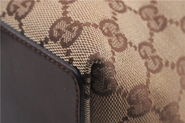 Authentic GUCCI Shoulder Tote Bag GG Canvas Leather 31244 Brown  8693D