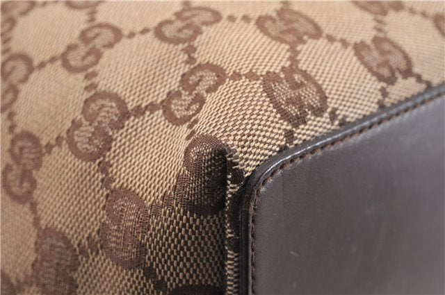Authentic GUCCI Shoulder Tote Bag GG Canvas Leather 31244 Brown  8693D