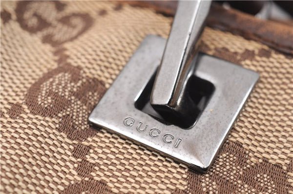 Authentic GUCCI Shoulder Tote Bag GG Canvas Leather 31244 Brown  8693D